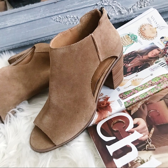 Lucky Brand Keight Suede Open Toe Bootie Sandal ✨ - Picture 3 of 7